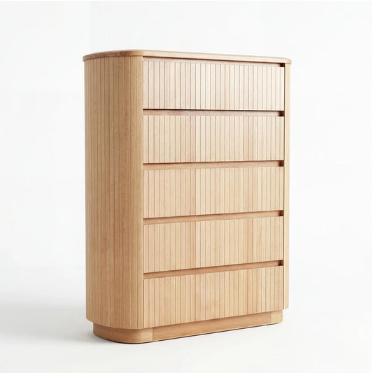 Adsila Natural Messmate 5 Drawer Tallboy
