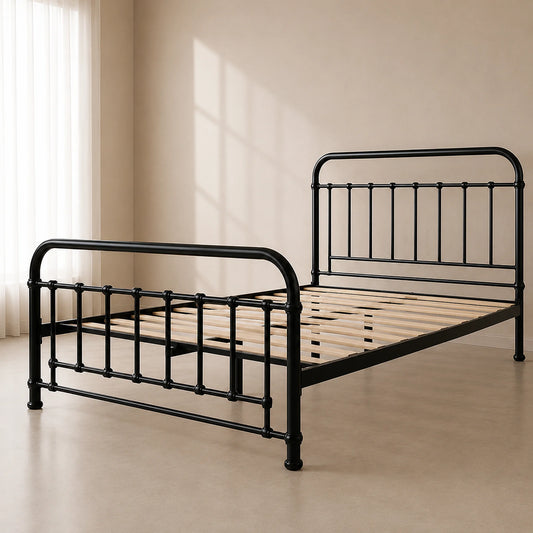 Akira Black Metal Bed Frame - DOUBLE