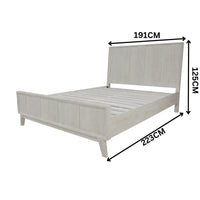 Alena Acacia Timber Bed Frame White