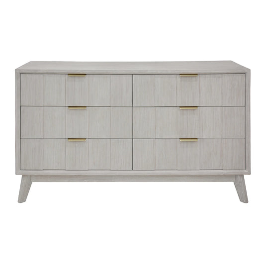 Alena White 6 Drawer Timber Dresser