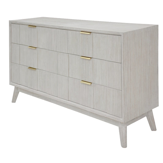 Alena White 6 Drawer Timber Dresser