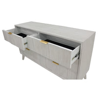 Alena 6 Drawers Timber Dresser White