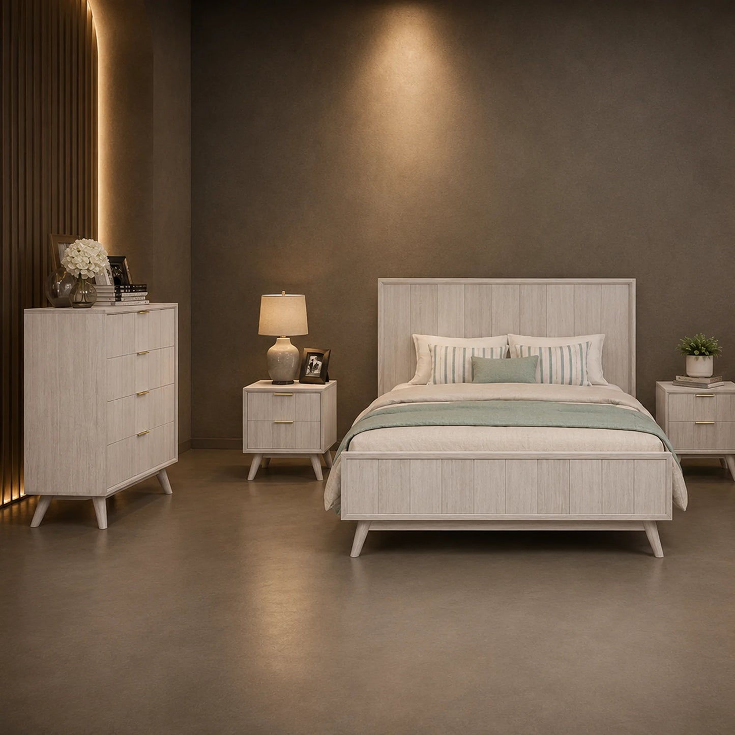 Alena 2 Drawer Timber Bedside Table