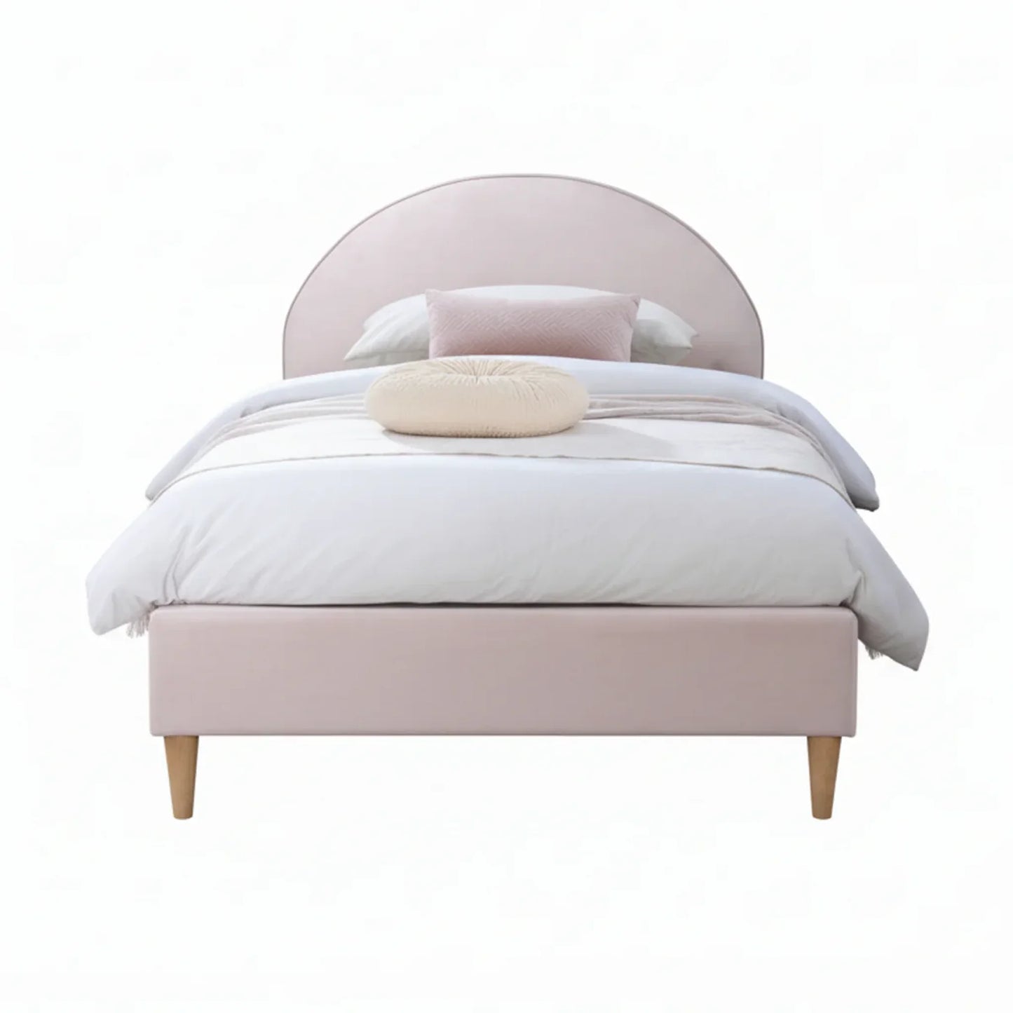 Alix Fabric Arch Headboard Bed Frame Pink