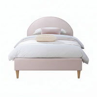Alix Fabric Arch Headboard Bed Frame Pink