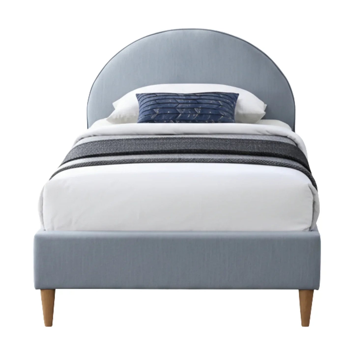 Alix Fabric Arch Headboard Bed Frame Blue