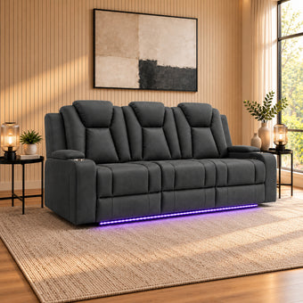 compare product Arena 3 Seater Dual Motor Electric Recliner - Charcoal