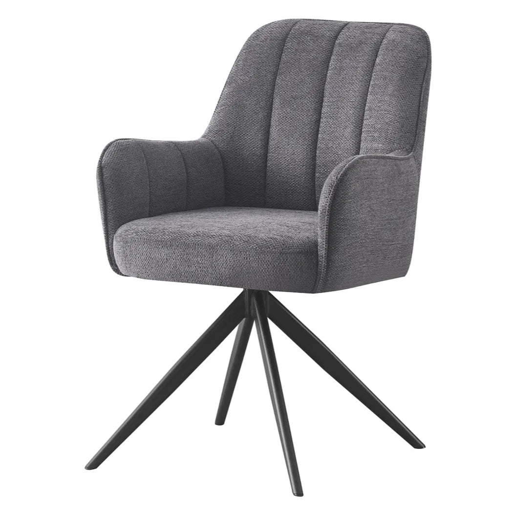 Asti Swivel Dining Chair in Charcoal