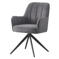 Asti Swivel Dining Chair in Charcoal