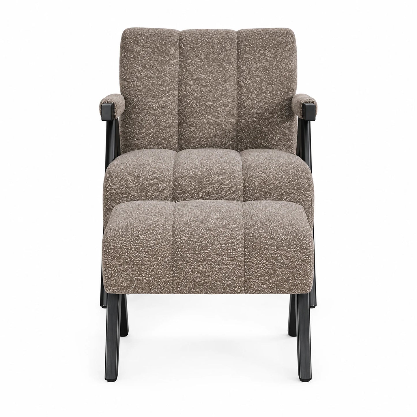 Atlas Fabric Armchair with Stool
