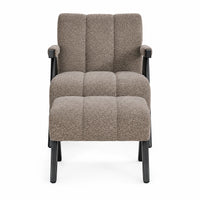Atlas Fabric Armchair with Stool