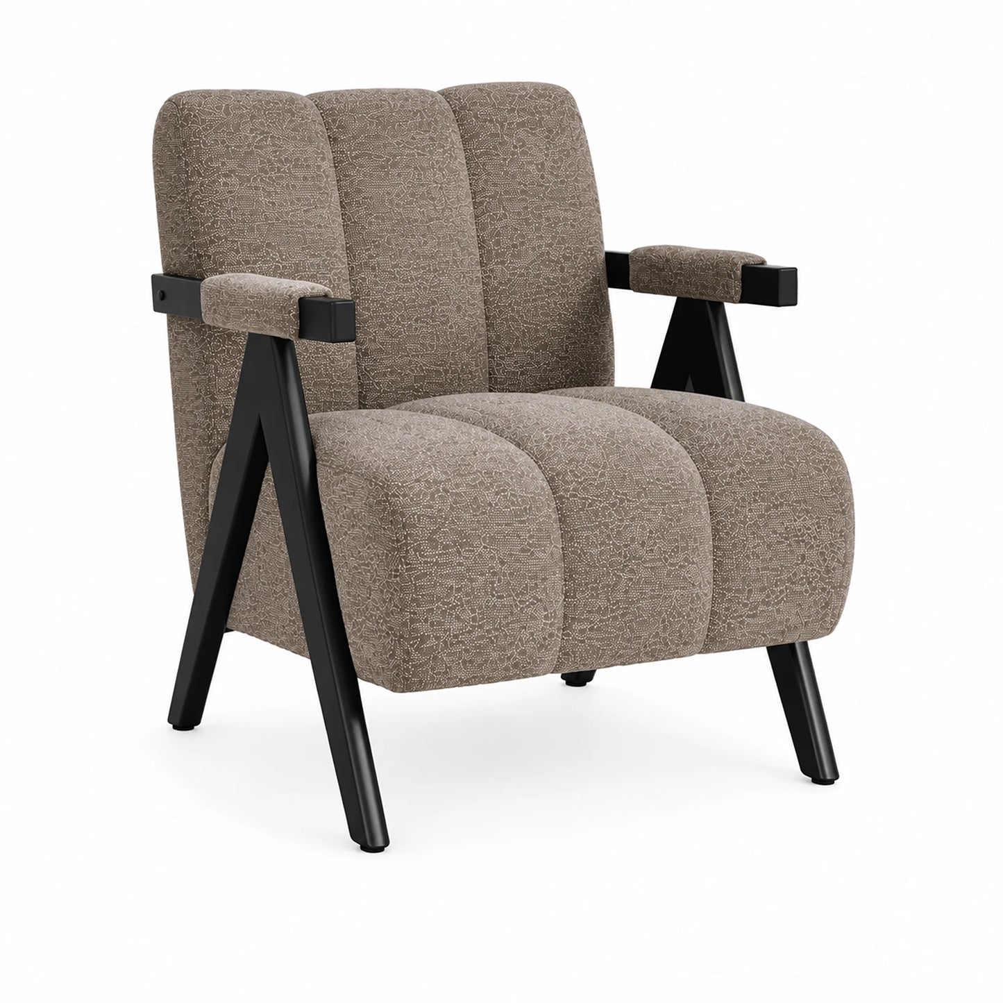 Atlas Fabric Armchair with Stool