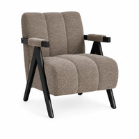 Atlas Fabric Armchair with Stool