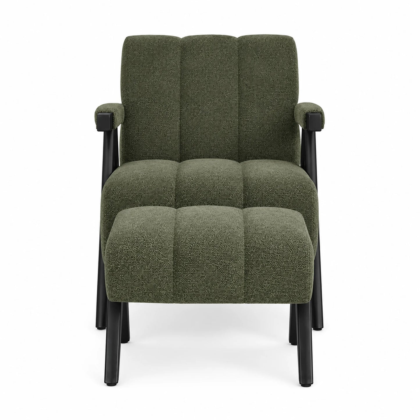 Atlas Fabric Armchair with Stool