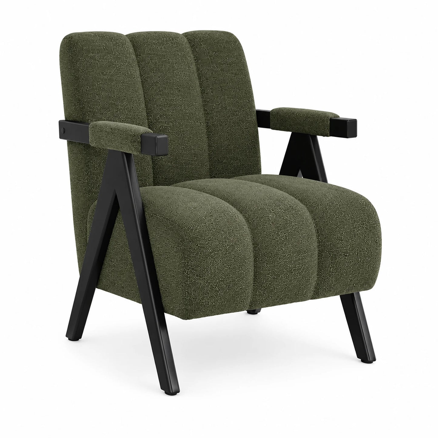 Atlas Fabric Armchair with Stool