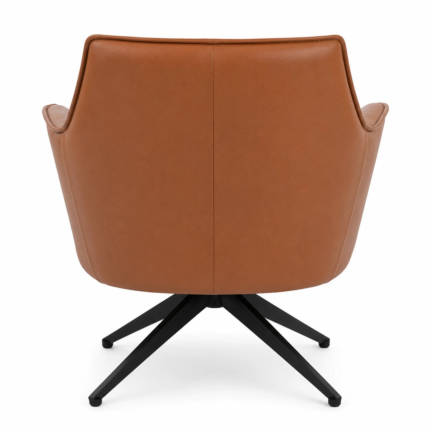 Baril Genuine Leather Swivel Accent Chair
