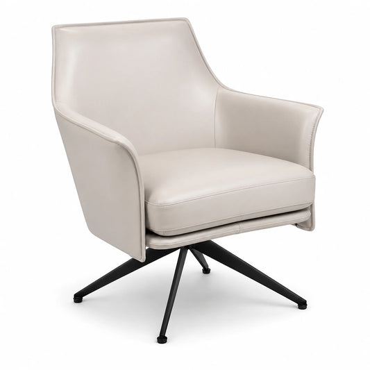 Baril Genuine Leather Swivel Armchair