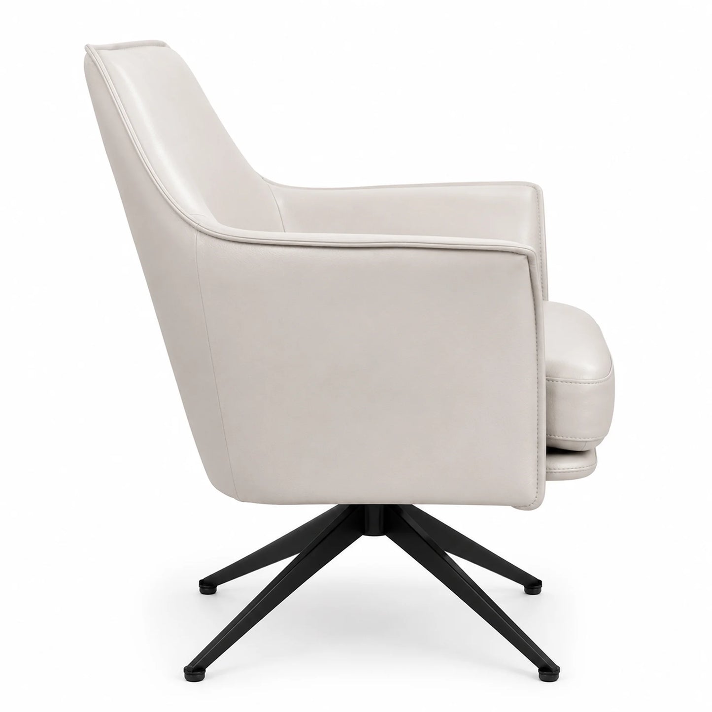 Baril Genuine Leather Swivel Accent Chair