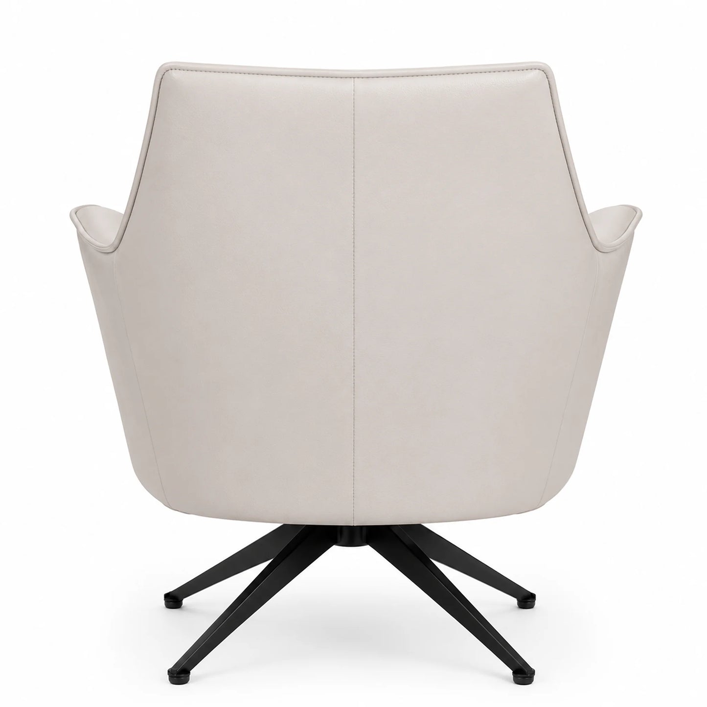 Baril Genuine Leather Swivel Accent Chair