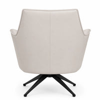 Baril Genuine Leather Swivel Accent Chair