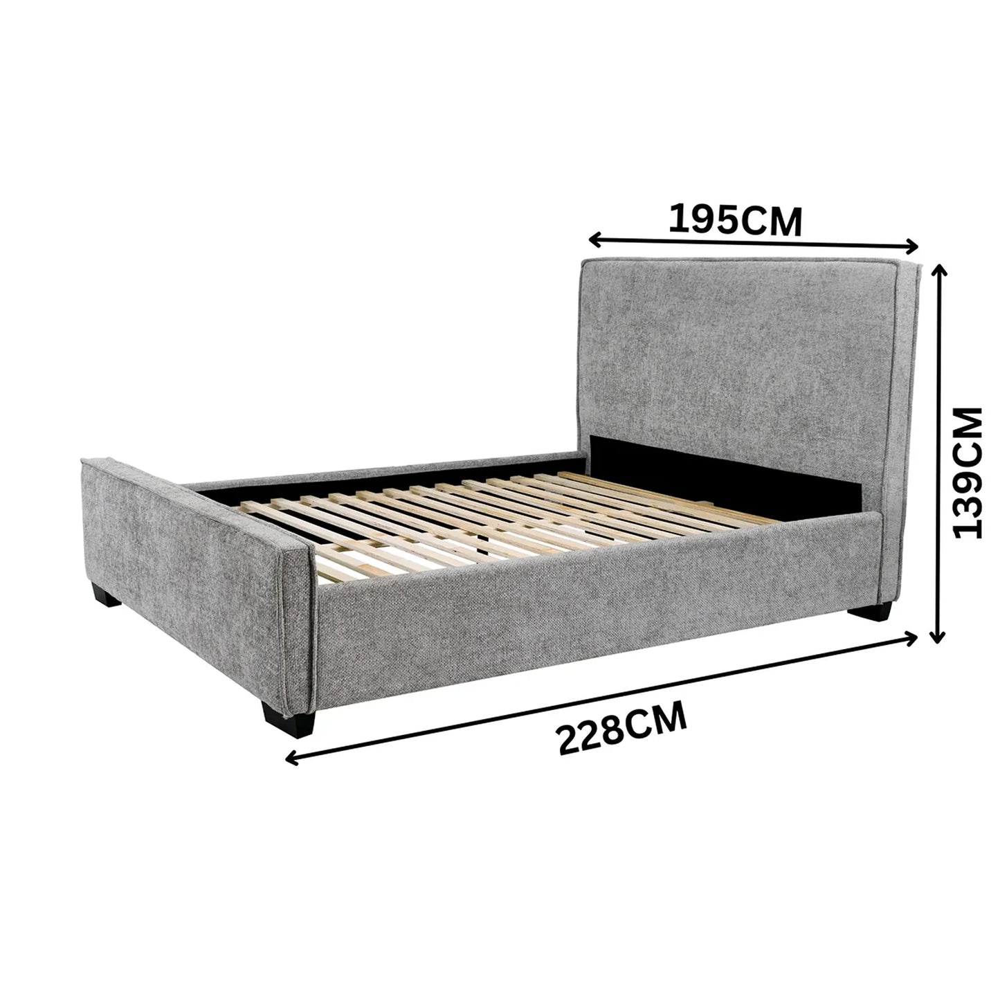 Betty Deluxe Fabric Bed Frame Grey