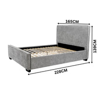 Betty Deluxe Fabric Bed Frame Grey
