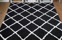 Poss Fluffy Design Turksih Area Rug Black image 2
