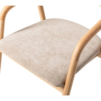 Bosino Beige Fabric Dining Chair Natural Oak
