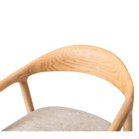 Bosino Beige Fabric Dining Chair Natural Oak