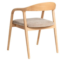 Bosino Beige Fabric Dining Chair Natural Oak