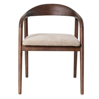 Bosino Beige Fabric Dining Chair Walnut