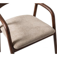 Bosino Beige Fabric Dining Chair Walnut