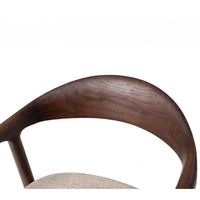 Bosino Beige Fabric Dining Chair Walnut