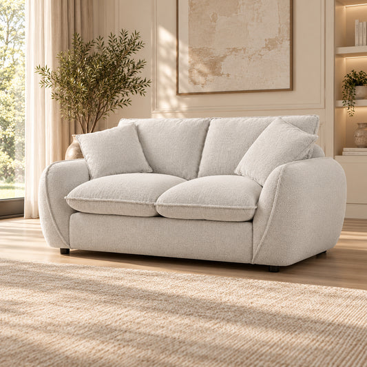 Bradman 2 Seater Duck Feather Sofa - Snow