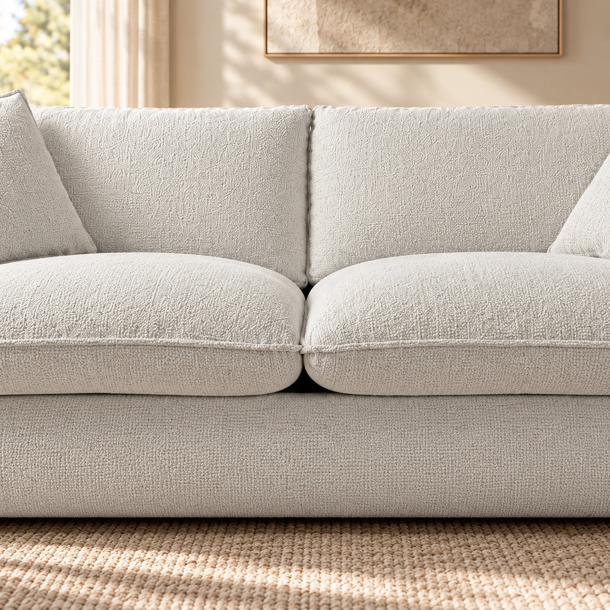 Bradman 3+2+Ottoman Duck Feather Lounge Suite - Snow
