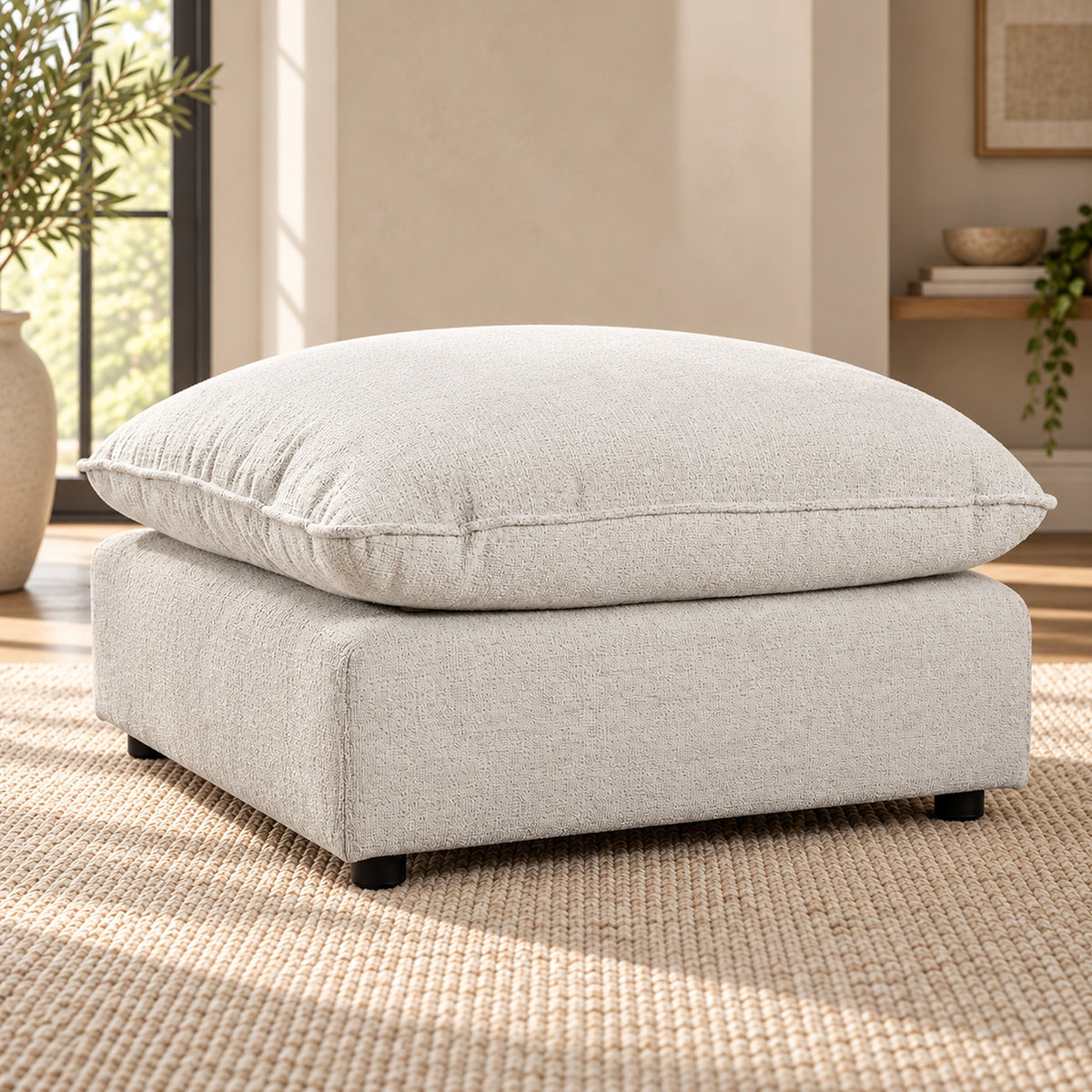 Bradman 3+2+Ottoman Duck Feather Lounge Suite - Snow