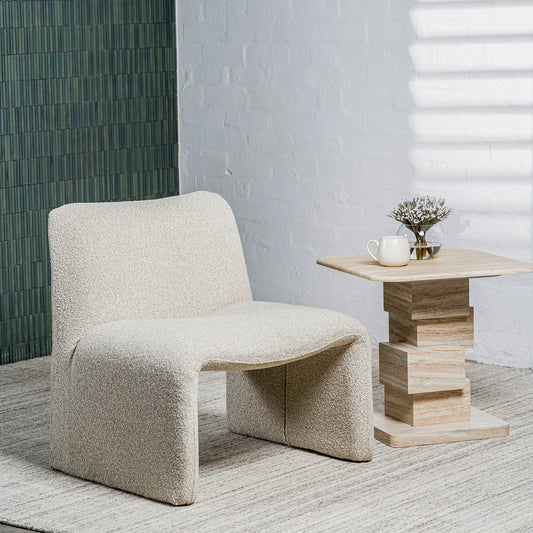 Calais Sculptural Bouclé Accent Chair