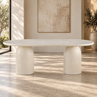 Calisto Oval Dining Table - Pebble