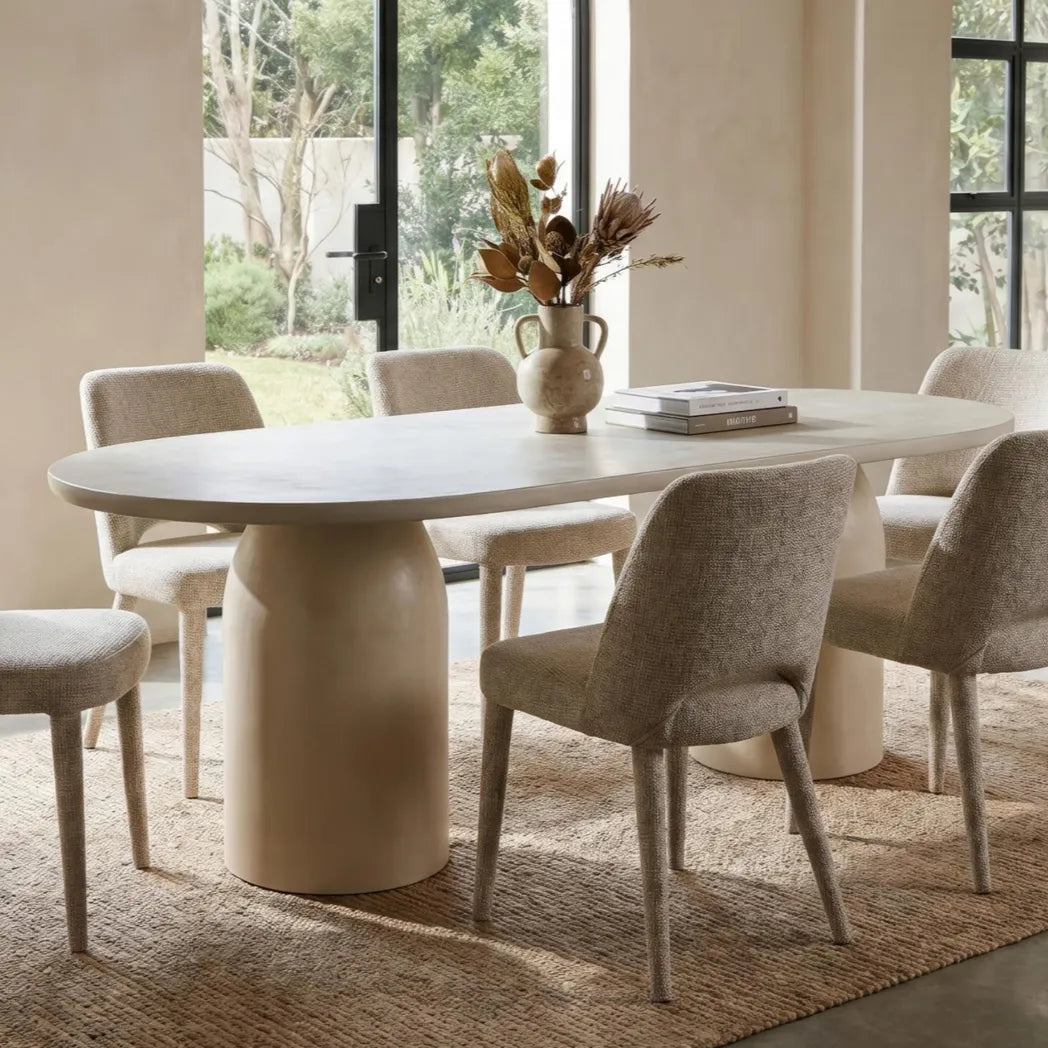 Calisto Oval Dining Table - Pebble