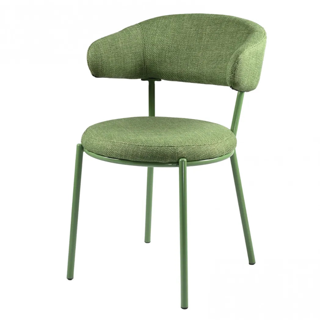 Cannes Textured Fabric Dining Chair in Moss