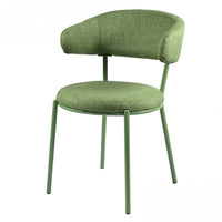 Cannes Textured Fabric Dining Chair in Moss