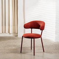 Cannes Textured Fabric Dining Chair in Plum