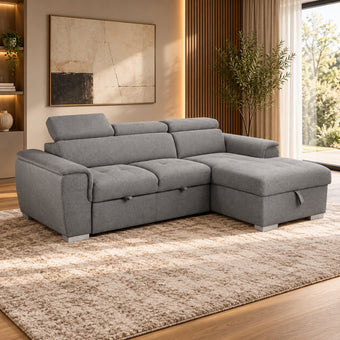compare product Capri 2 Seater Sofa Bed with Storage Chaise - Grey