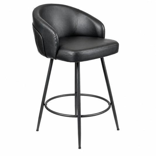 Carey Black Eco Leather Bar Stool