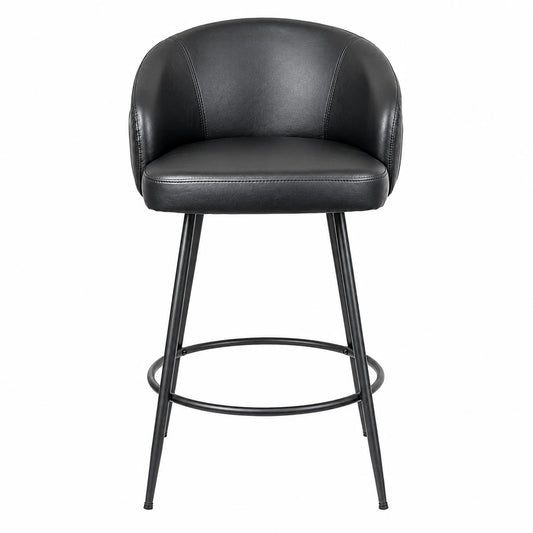 Carey Black Eco Leather Bar Stool