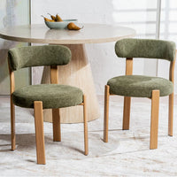 Carmo Chenille Dining Chair Oak-Look Leg