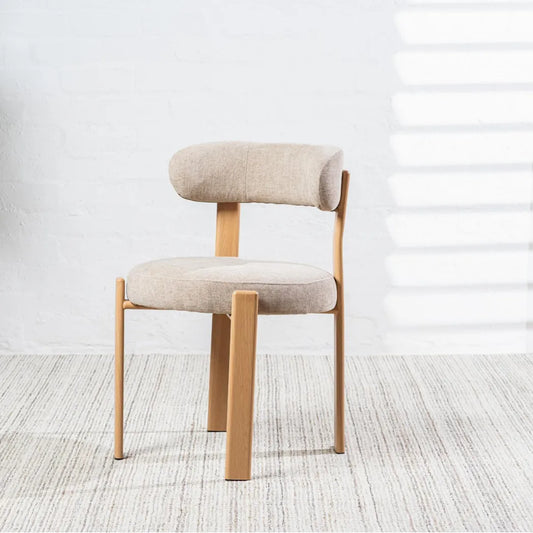Carmo Chenille Dining Chair Oak-Look Leg