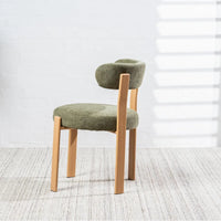 Carmo Chenille Dining Chair Oak-Look Leg