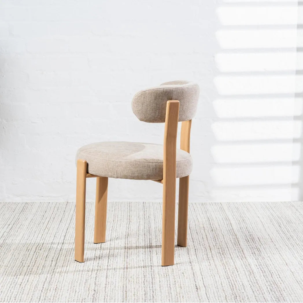 Carmo Chenille Dining Chair Oak-Look Leg