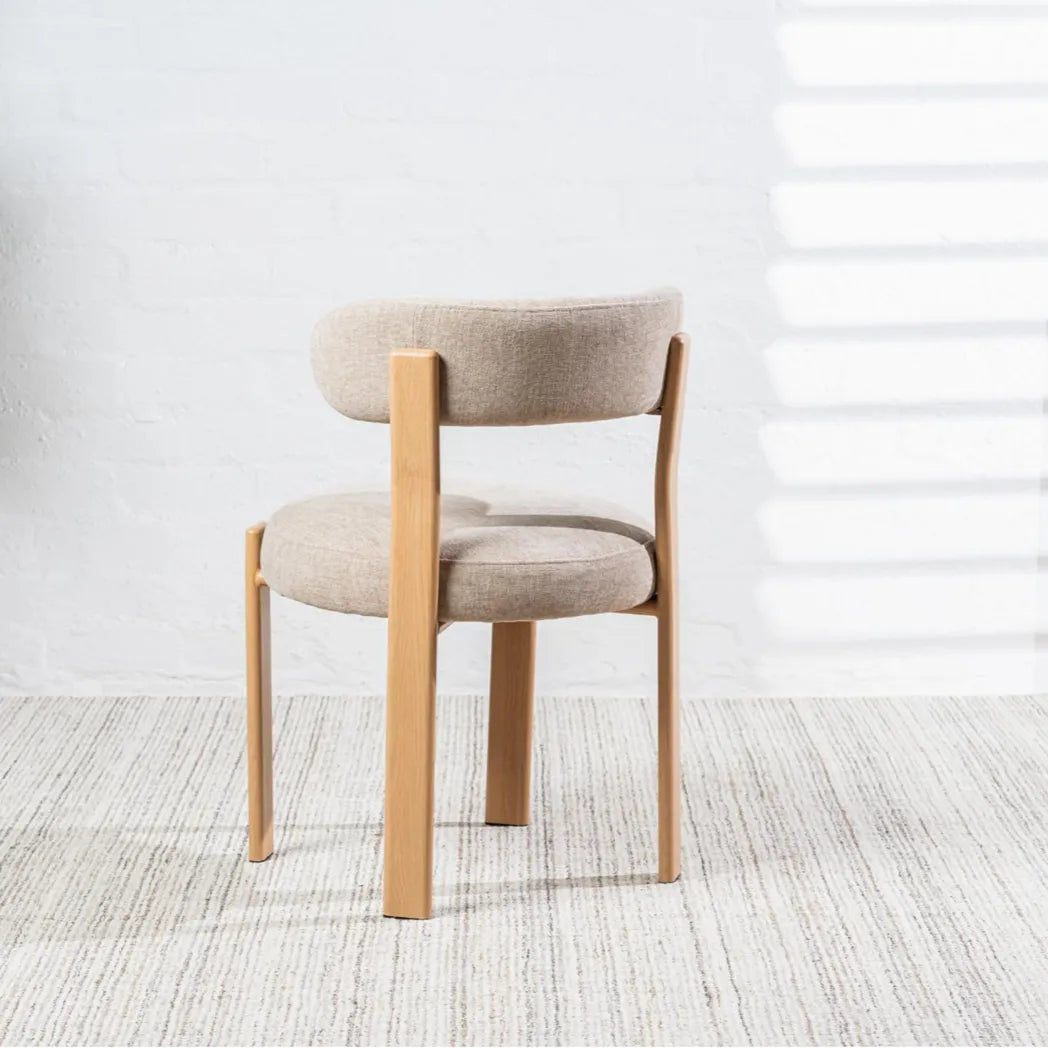 Carmo Chenille Dining Chair Oak-Look Leg